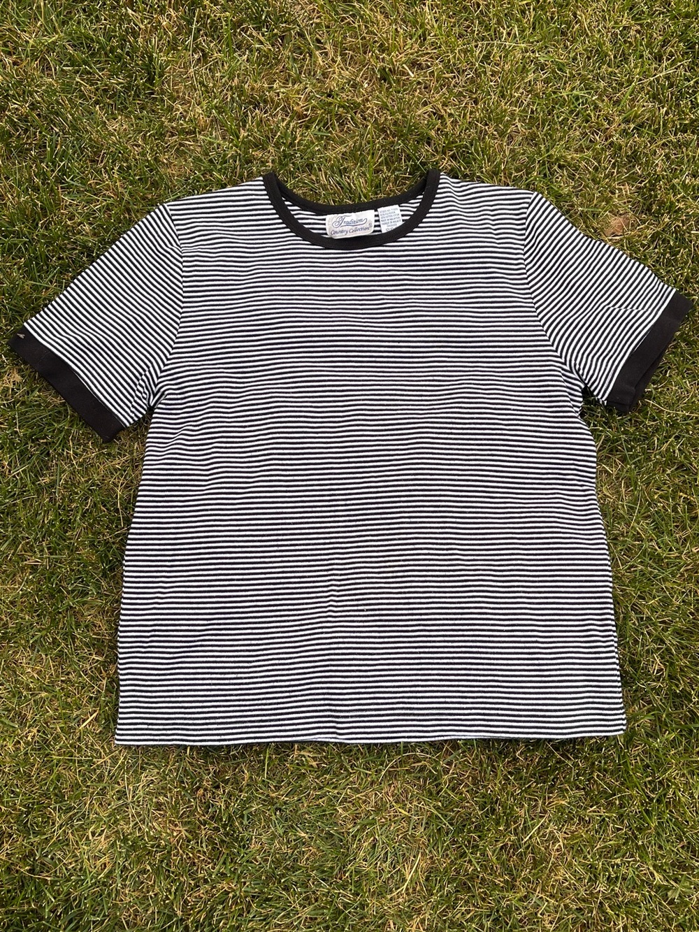 Tradition Black & White Striped Tee
